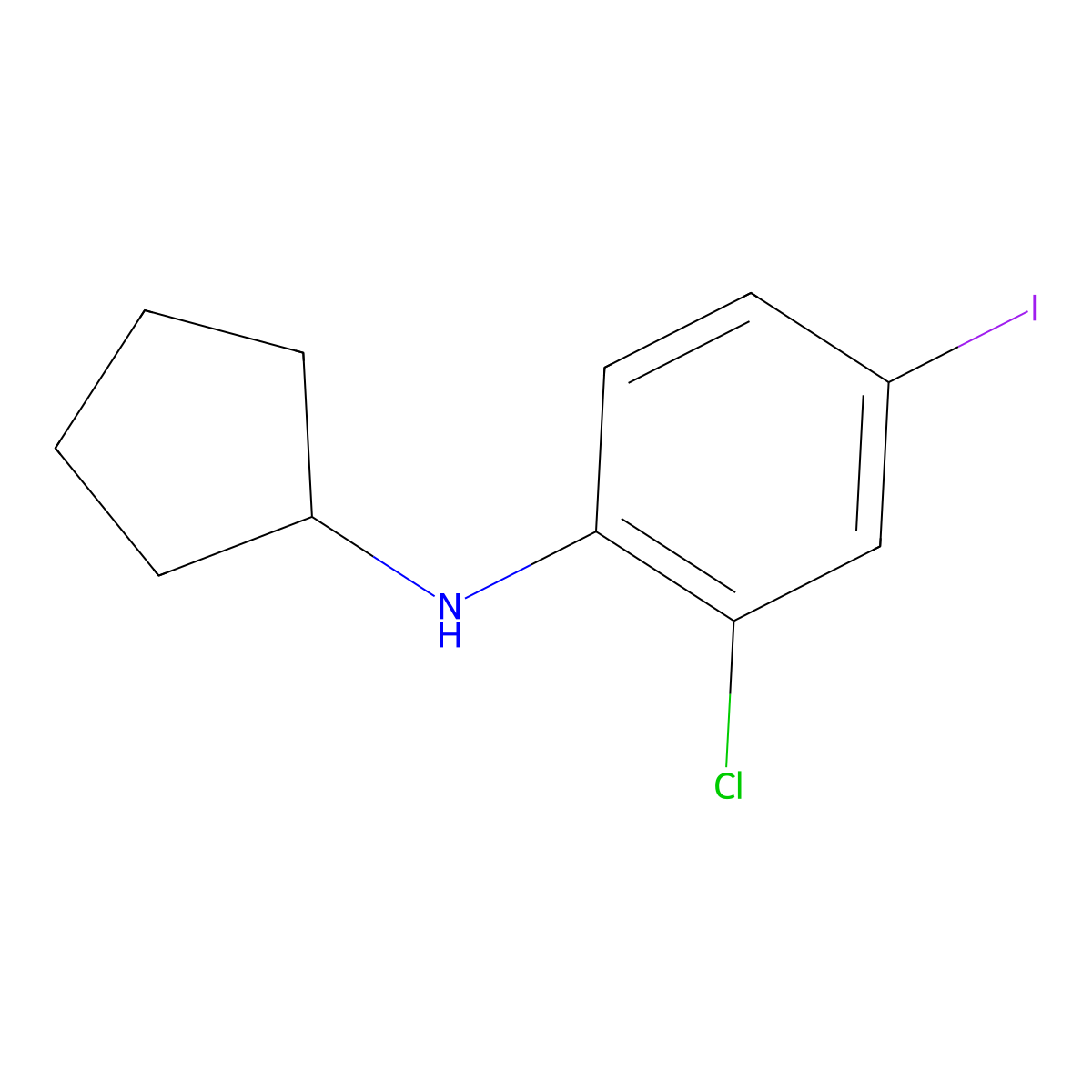 2-chloro-N-cyclopentyl-4-iodoaniline molecular structure, CAS 1157233-39-0