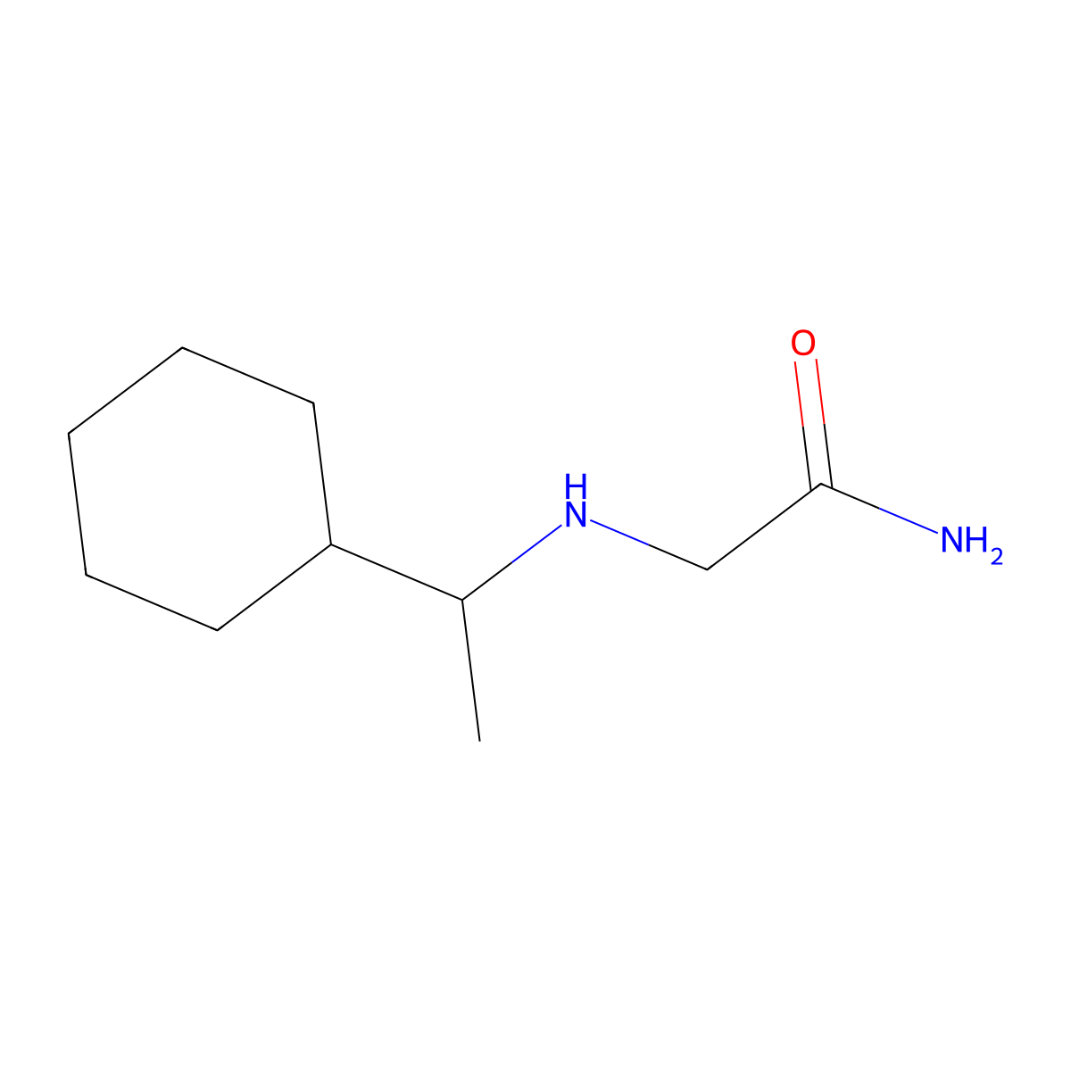 2-[(1-Cyclohexylethyl)amino]acetamide molecular structure, CAS 1157235-47-6