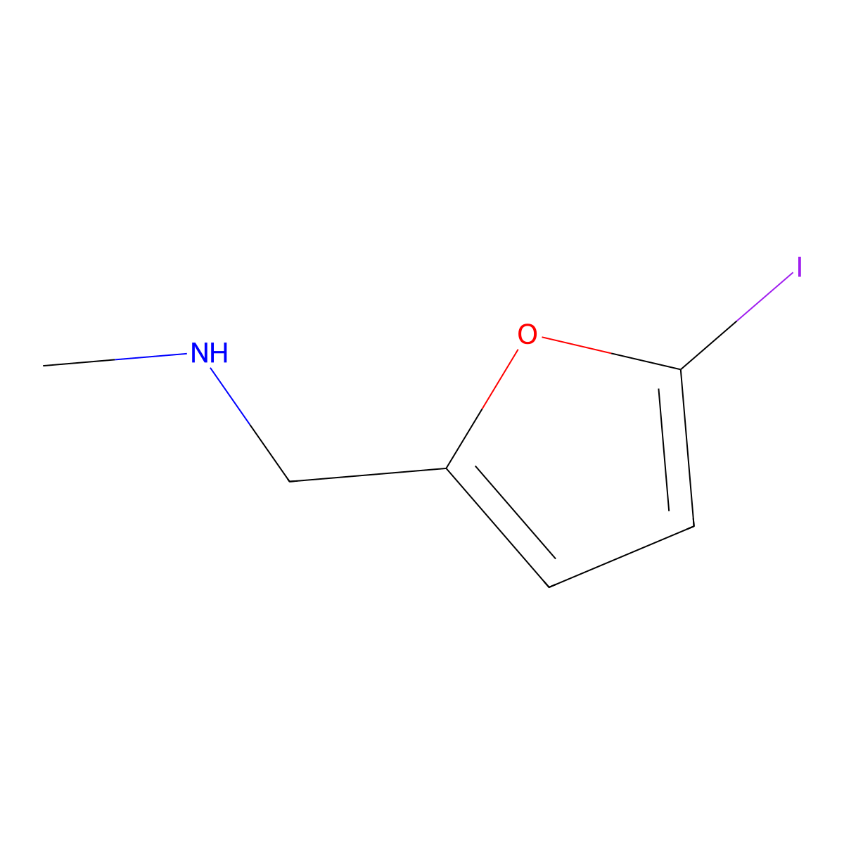 N-[(5-Iodo-2-furyl)methyl]-N-methylamine molecular structure, CAS 1157238-36-2