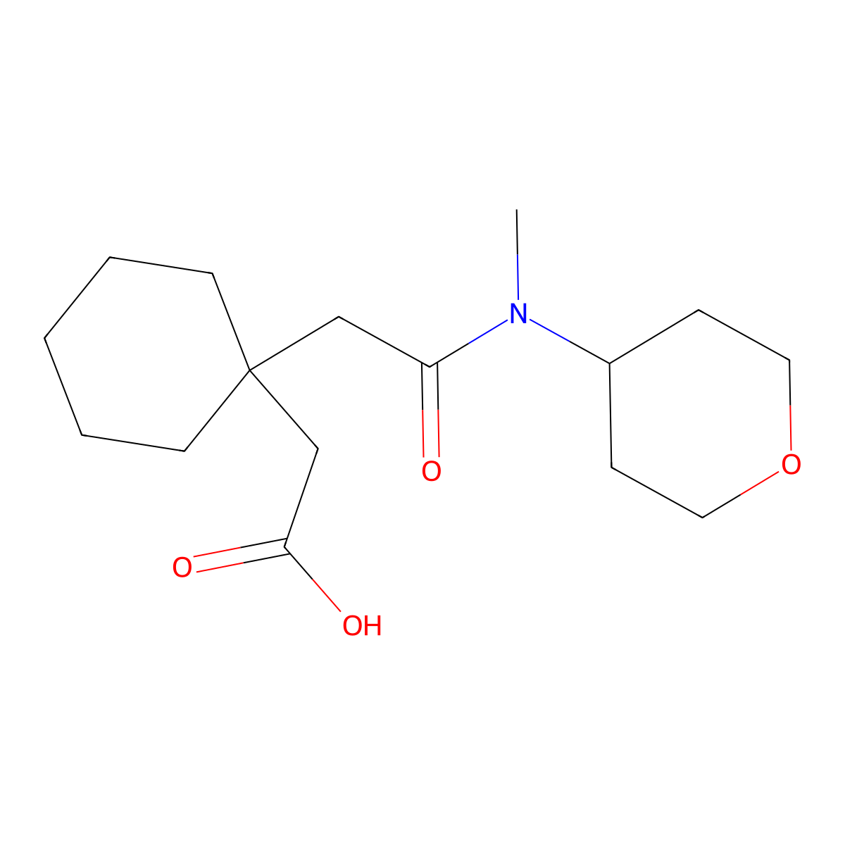 2-(1-{[Methyl(oxan-4-yl)carbamoyl]methyl}cyclohexyl)acetic acid molecular structure, CAS 1157262-35-5