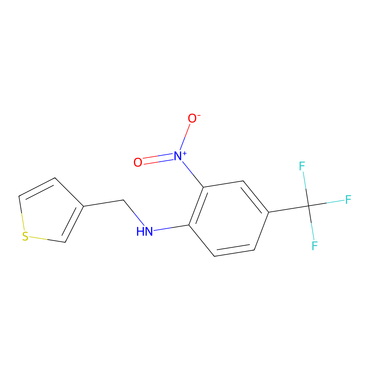 2-nitro-N-(thiophen-3-ylmethyl)-4-(trifluoromethyl)aniline molecular structure, CAS 1157262-69-5