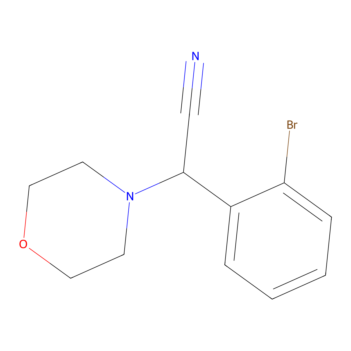 2-(2-Bromophenyl)-2-(morpholin-4-yl)acetonitrile molecular structure, CAS 1157273-16-9