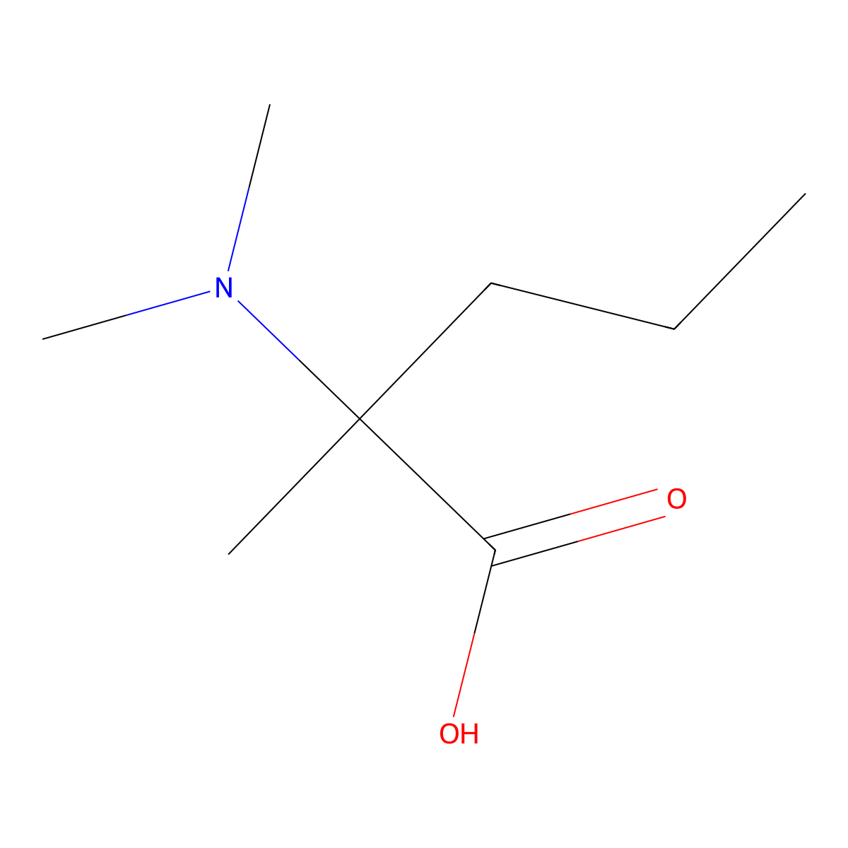 2-Dimethylamino-2-methyl-pentanoic acid molecular structure, CAS 1157275-87-0