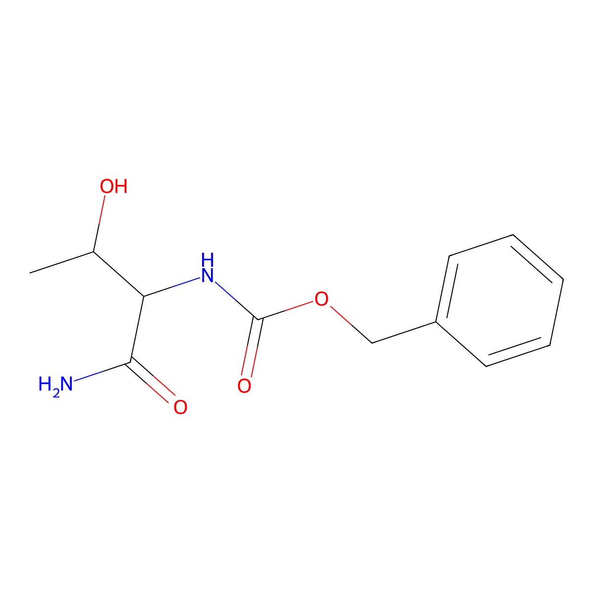 Phenylmethyl N-((1S,2R)-1-(aminocarbonyl)-2-hydroxypropyl)carbamate molecular structure, CAS 115728-96-6
