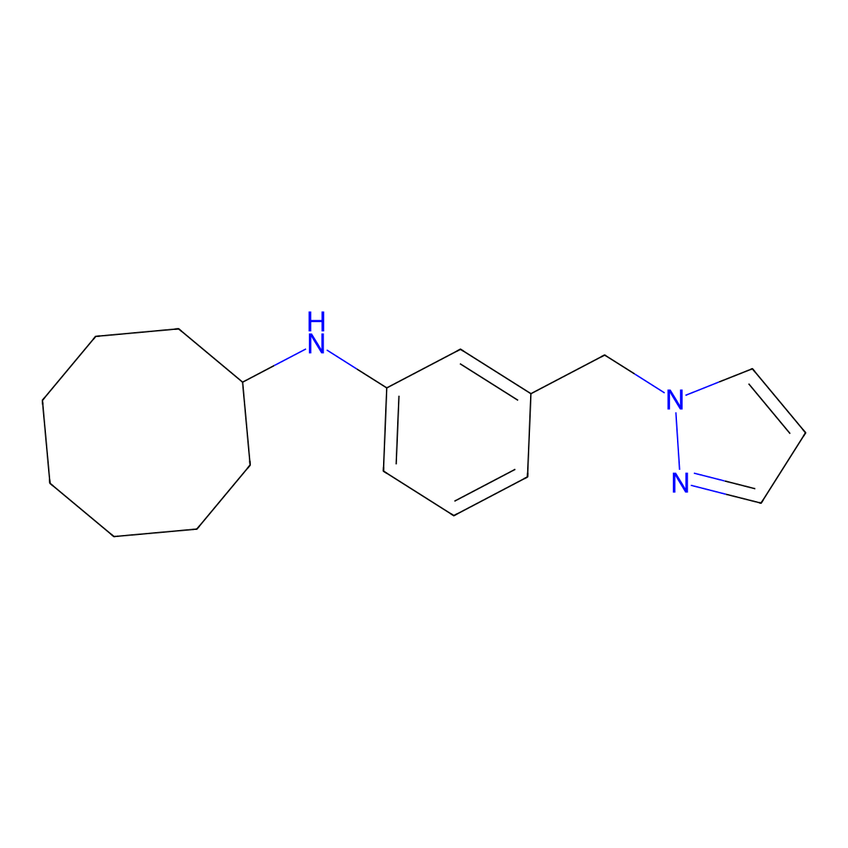 N-{3-[(1H-pyrazol-1-yl)methyl]phenyl}cyclooctanamine molecular structure, CAS 1157287-96-1
