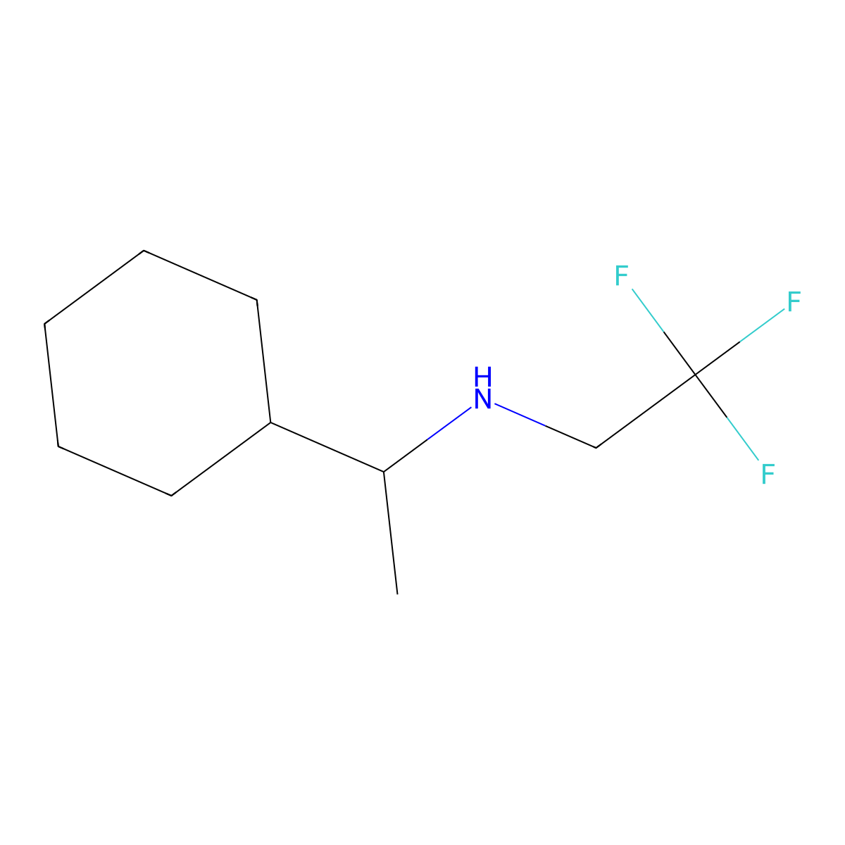 (1-Cyclohexylethyl)(2,2,2-trifluoroethyl)amine molecular structure, CAS 1157291-30-9