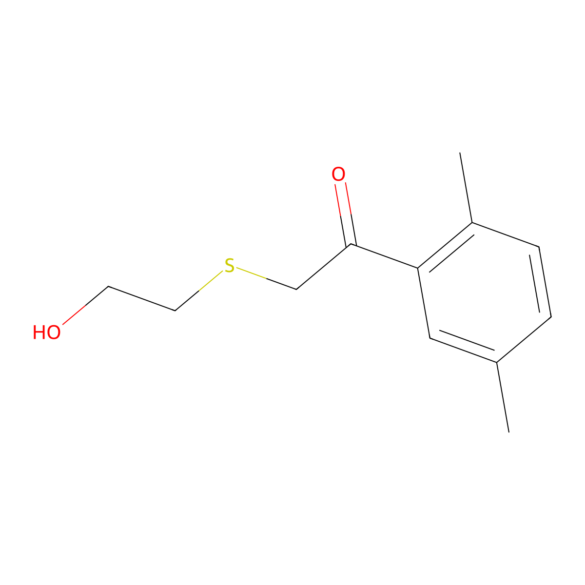 1-(2,5-Dimethylphenyl)-2-((2-hydroxyethyl)thio)ethan-1-one molecular structure, CAS 1157306-28-9