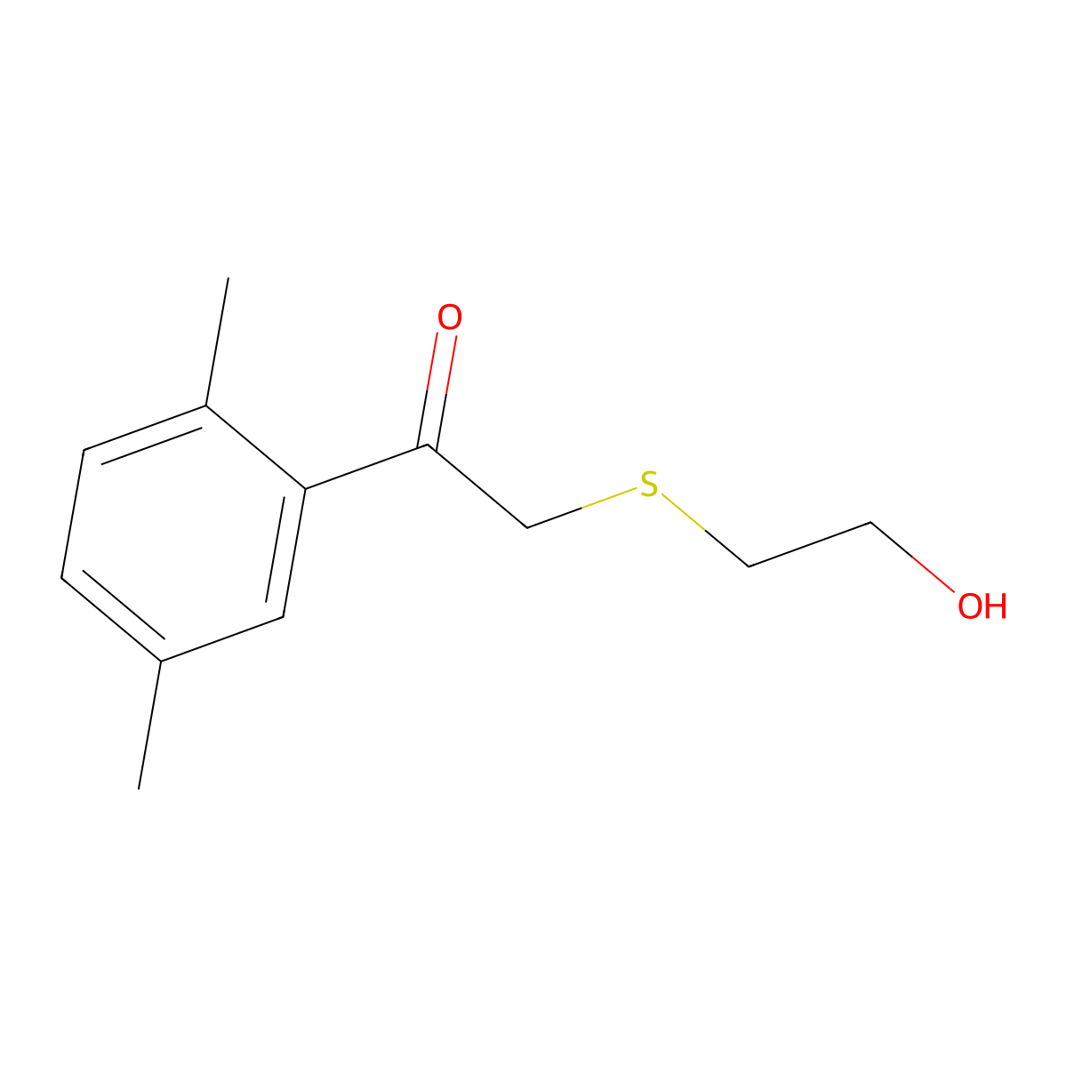 1-(2,5-Dimethylphenyl)-2-((2-hydroxyethyl)thio)ethan-1-one molecular structure, CAS 1157306-28-9