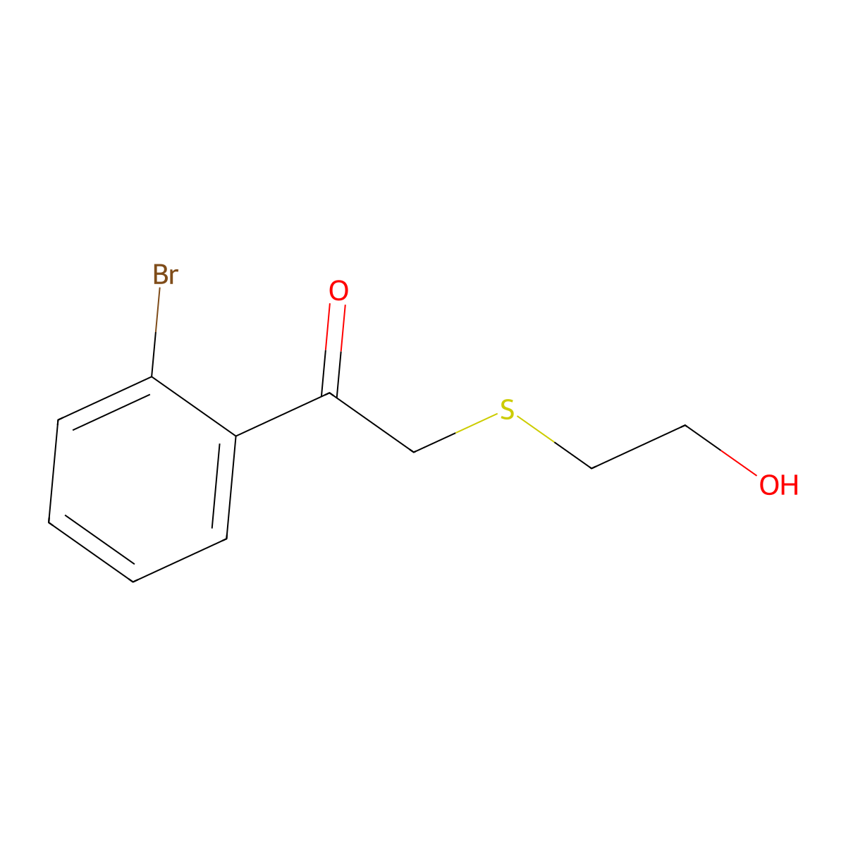 1-(2-Bromophenyl)-2-[(2-hydroxyethyl)sulfanyl]ethan-1-one molecular structure, CAS 1157306-82-5
