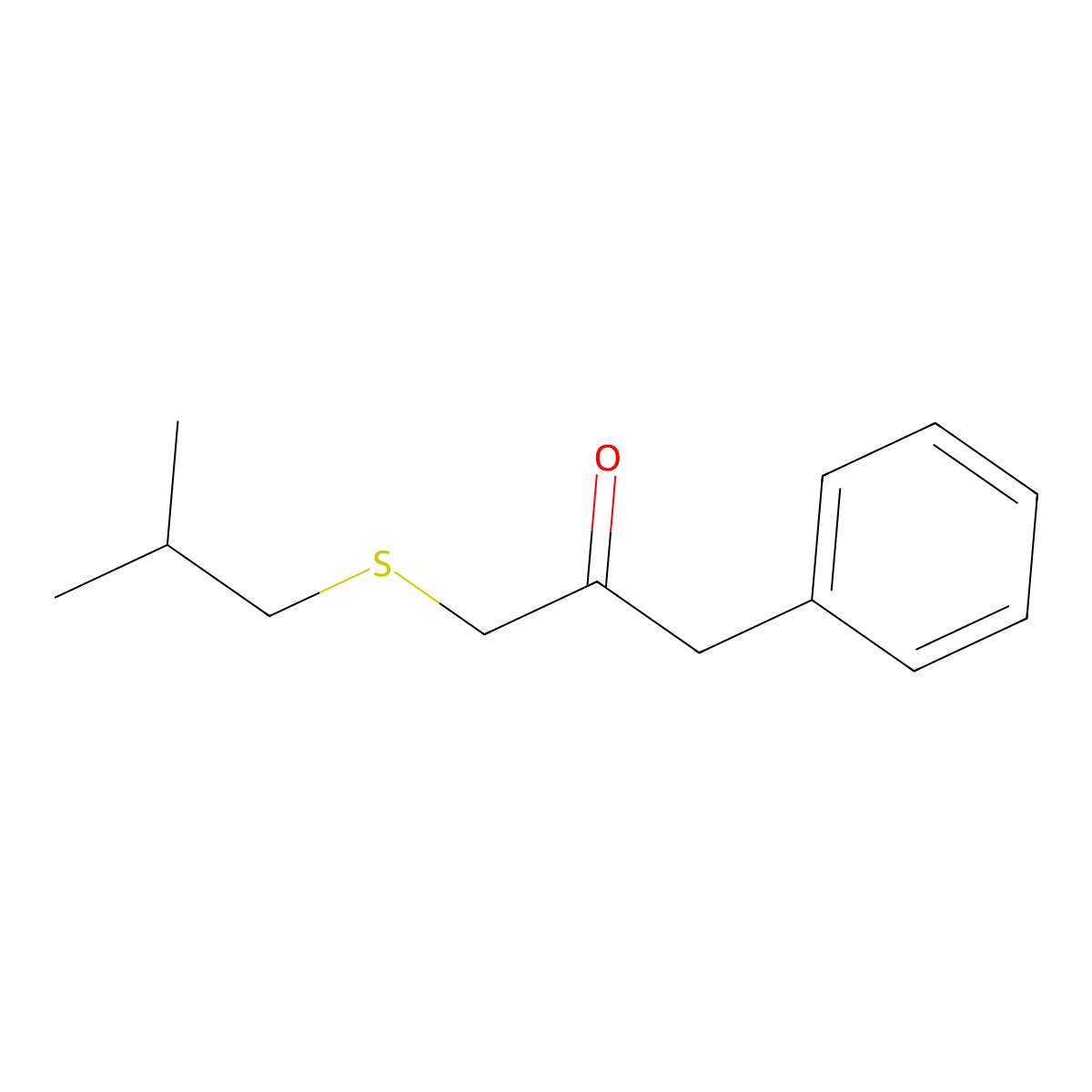 1-[(2-Methylpropyl)sulfanyl]-3-phenylpropan-2-one molecular structure, CAS 1157306-91-6