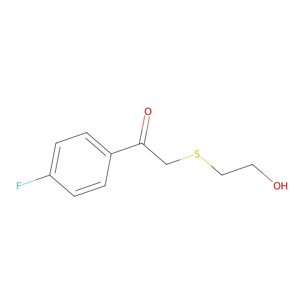 1-(4-Fluorophenyl)-2-((2-hydroxyethyl)thio)ethan-1-one molecular structure, CAS 1157307-35-1