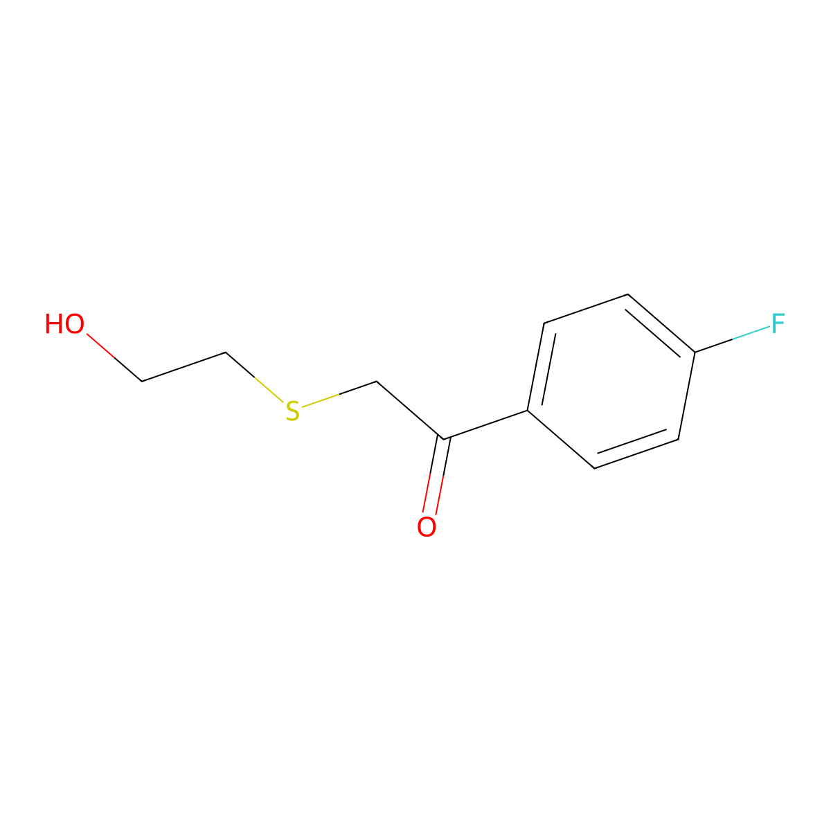1-(4-Fluorophenyl)-2-((2-hydroxyethyl)thio)ethan-1-one molecular structure, CAS 1157307-35-1