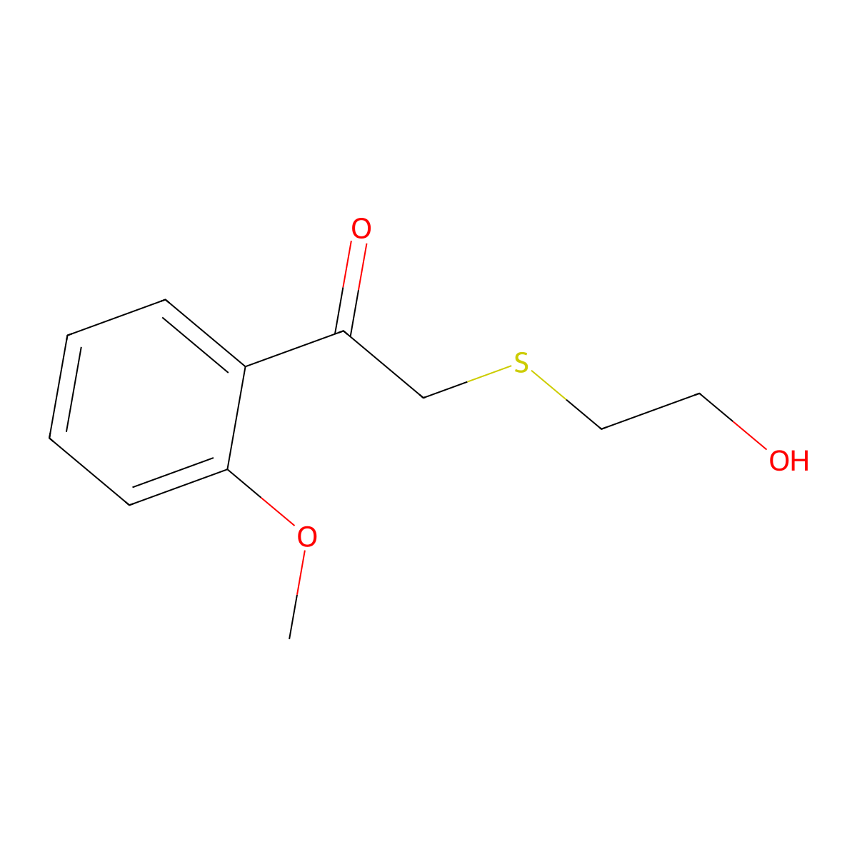 2-[(2-Hydroxyethyl)sulfanyl]-1-(2-methoxyphenyl)ethan-1-one molecular structure, CAS 1157307-81-7