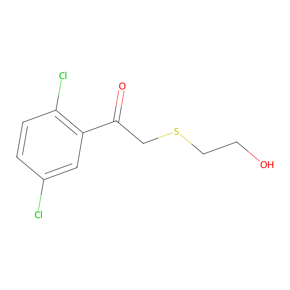 1-(2,5-Dichlorophenyl)-2-[(2-hydroxyethyl)sulfanyl]ethan-1-one molecular structure, CAS 1157307-87-3