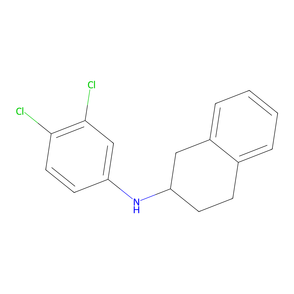 N-(3,4-dichlorophenyl)-1,2,3,4-tetrahydronaphthalen-2-amine molecular structure, CAS 1157317-05-9