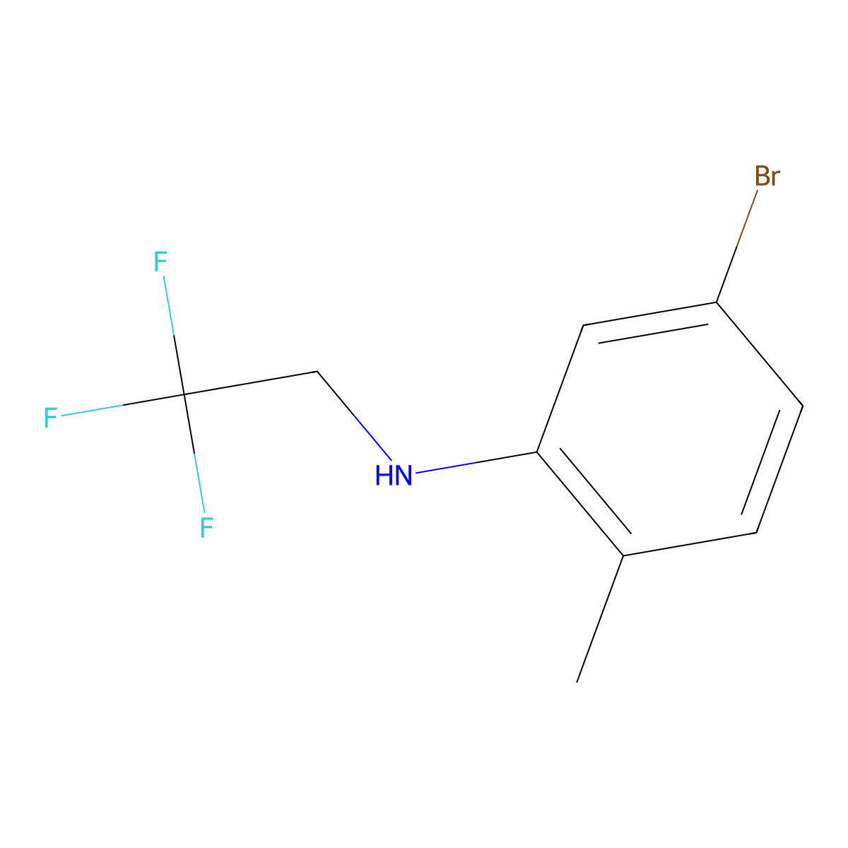 5-bromo-2-methyl-N-(2,2,2-trifluoroethyl)aniline molecular structure, CAS 1157318-53-0