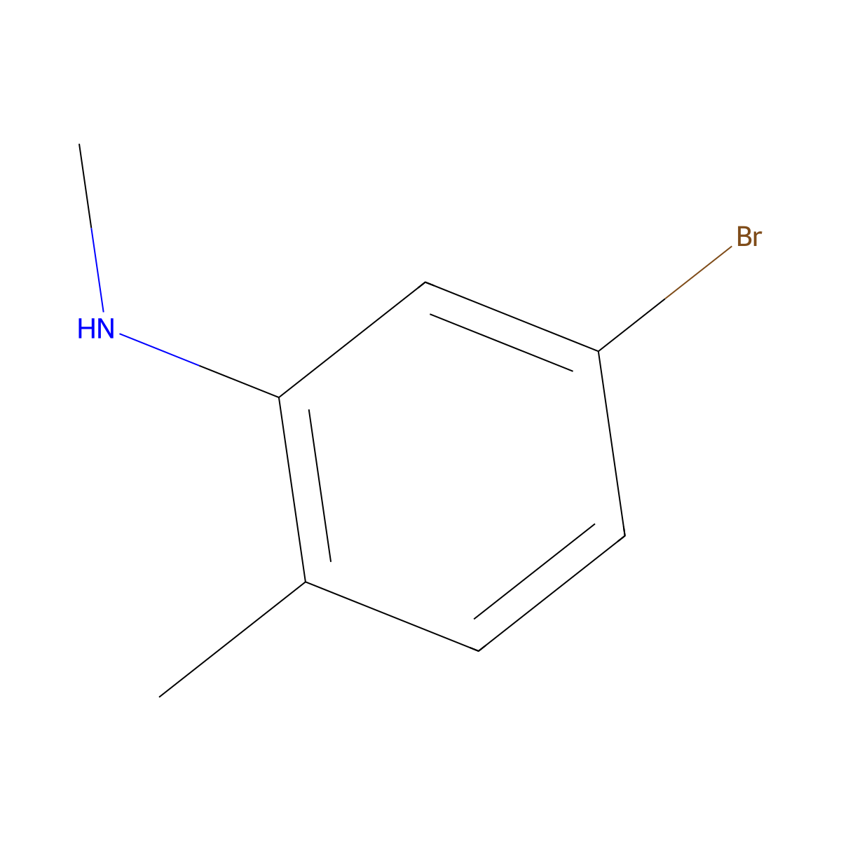 (5-Bromo-2-methyl-phenyl)-methyl-amine molecular structure, CAS 1157318-58-5