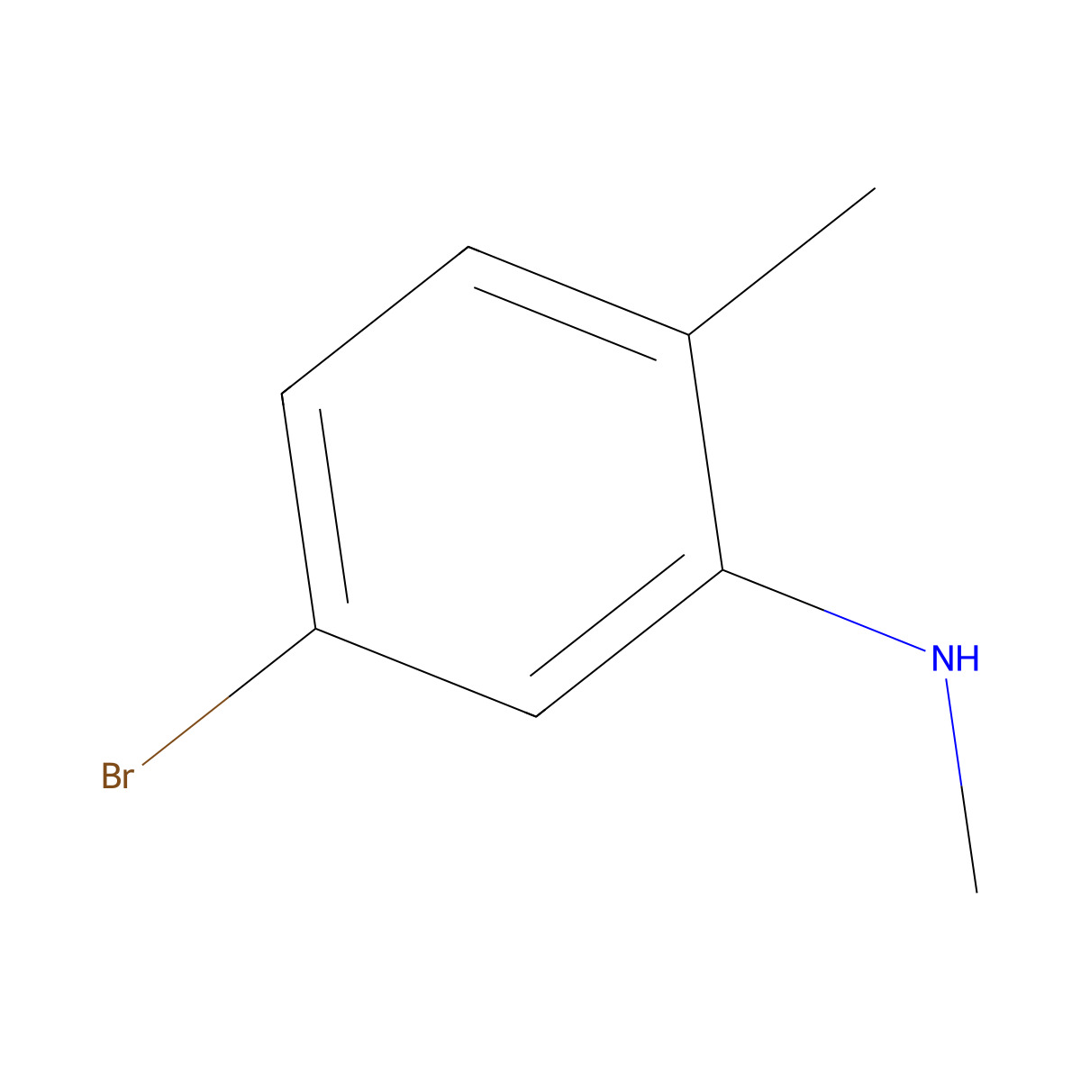 (5-Bromo-2-methyl-phenyl)-methyl-amine molecular structure, CAS 1157318-58-5
