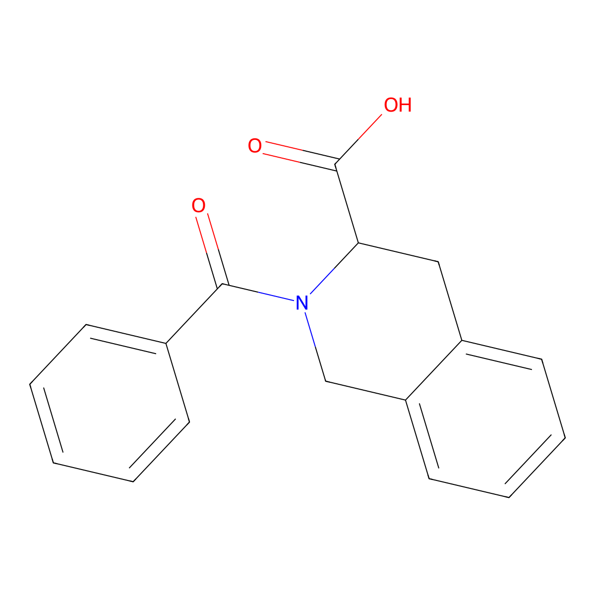 (3S)-2-benzoyl-1,2,3,4-tetrahydroisoquinoline-3-carboxylic acid molecular structure, CAS 115732-15-5