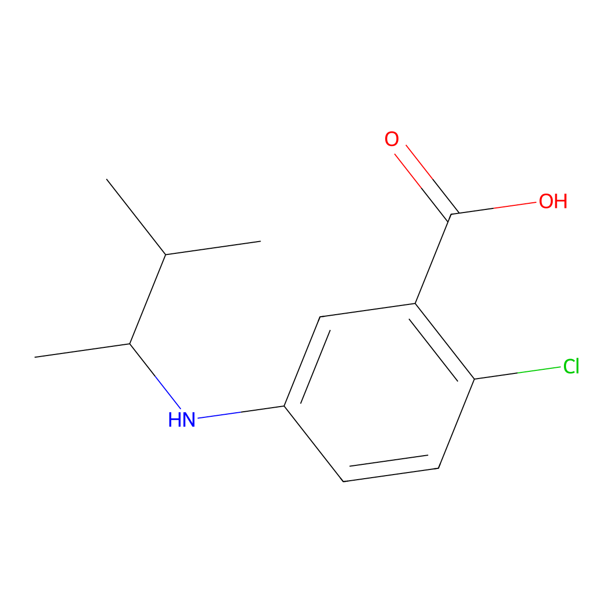 2-Chloro-5-[(3-methylbutan-2-yl)amino]benzoic acid molecular structure, CAS 1157324-31-6