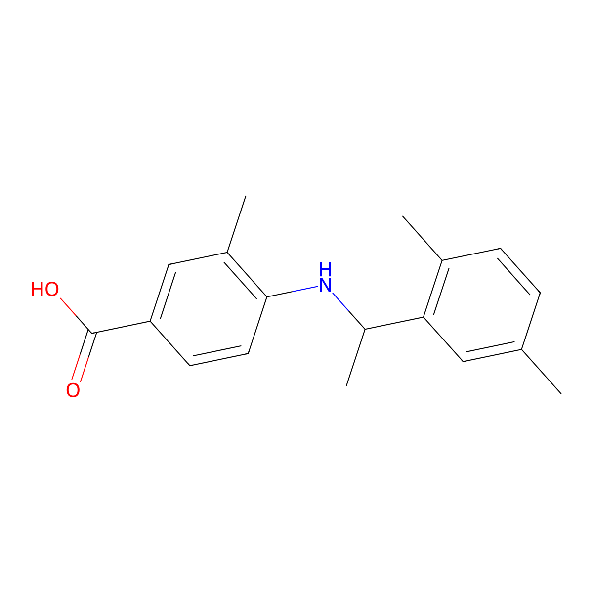 4-{[1-(2,5-Dimethylphenyl)ethyl]amino}-3-methylbenzoic acid molecular structure, CAS 1157325-19-3