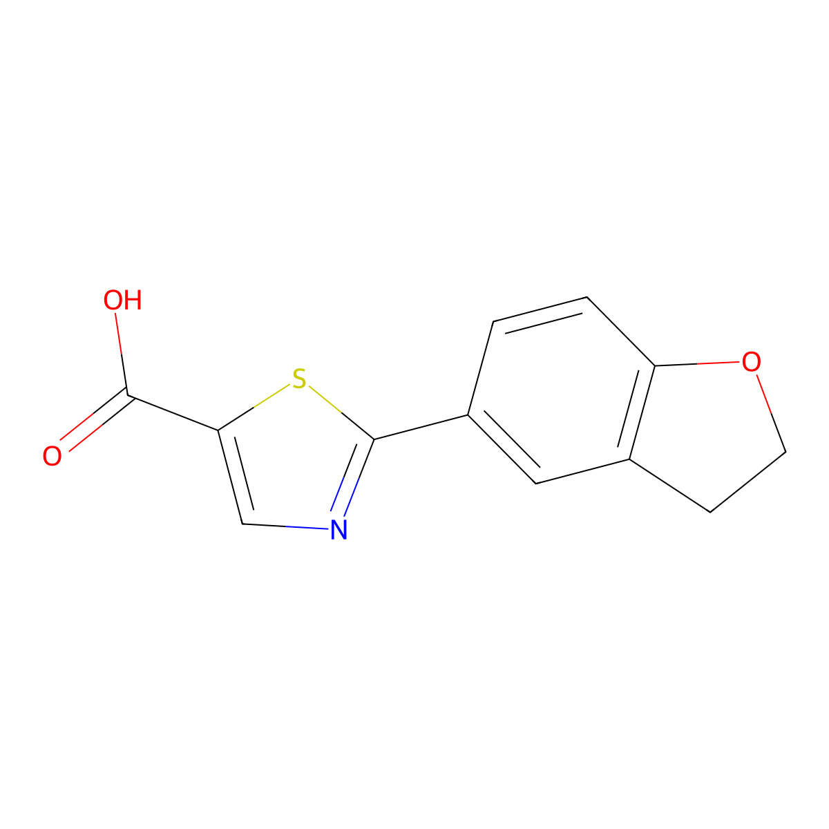2-(2,3-Dihydro-1-benzofuran-5-yl)-1,3-thiazole-5-carboxylic acid molecular structure, CAS 1157331-90-2