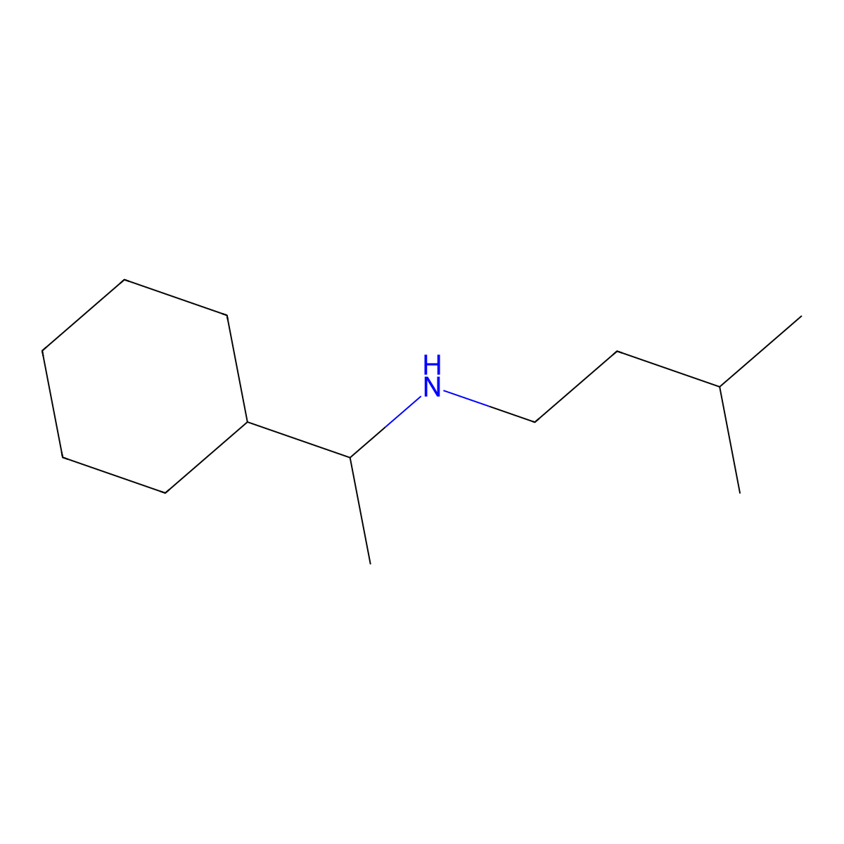 (1-Cyclohexylethyl)(3-methylbutyl)amine molecular structure, CAS 1157332-51-8