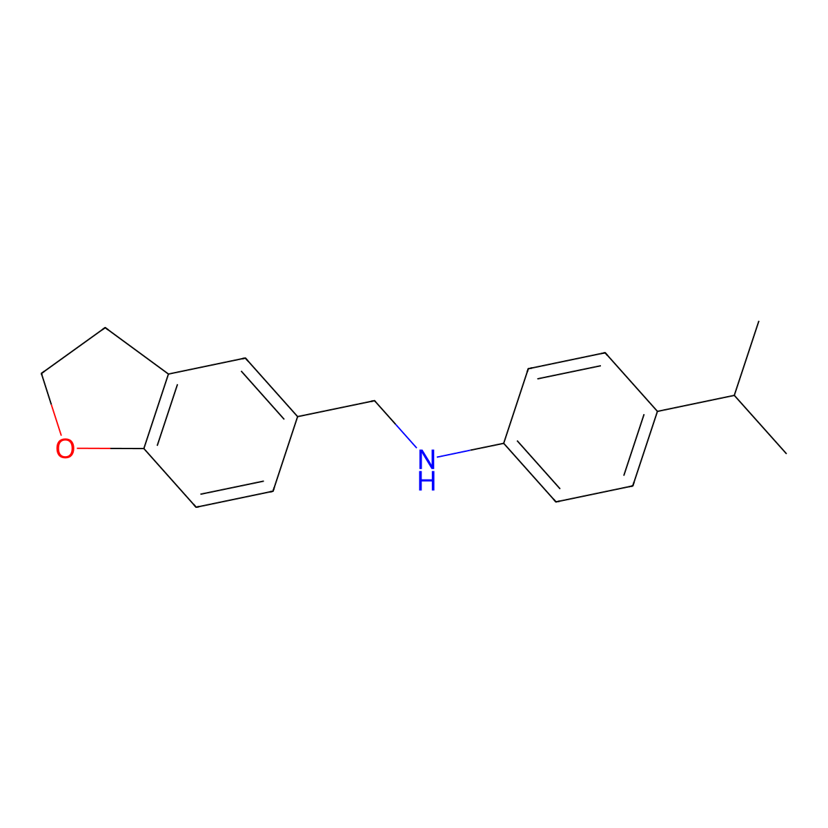 N-[(2,3-dihydro-1-benzofuran-5-yl)methyl]-4-(propan-2-yl)aniline molecular structure, CAS 1157332-66-5