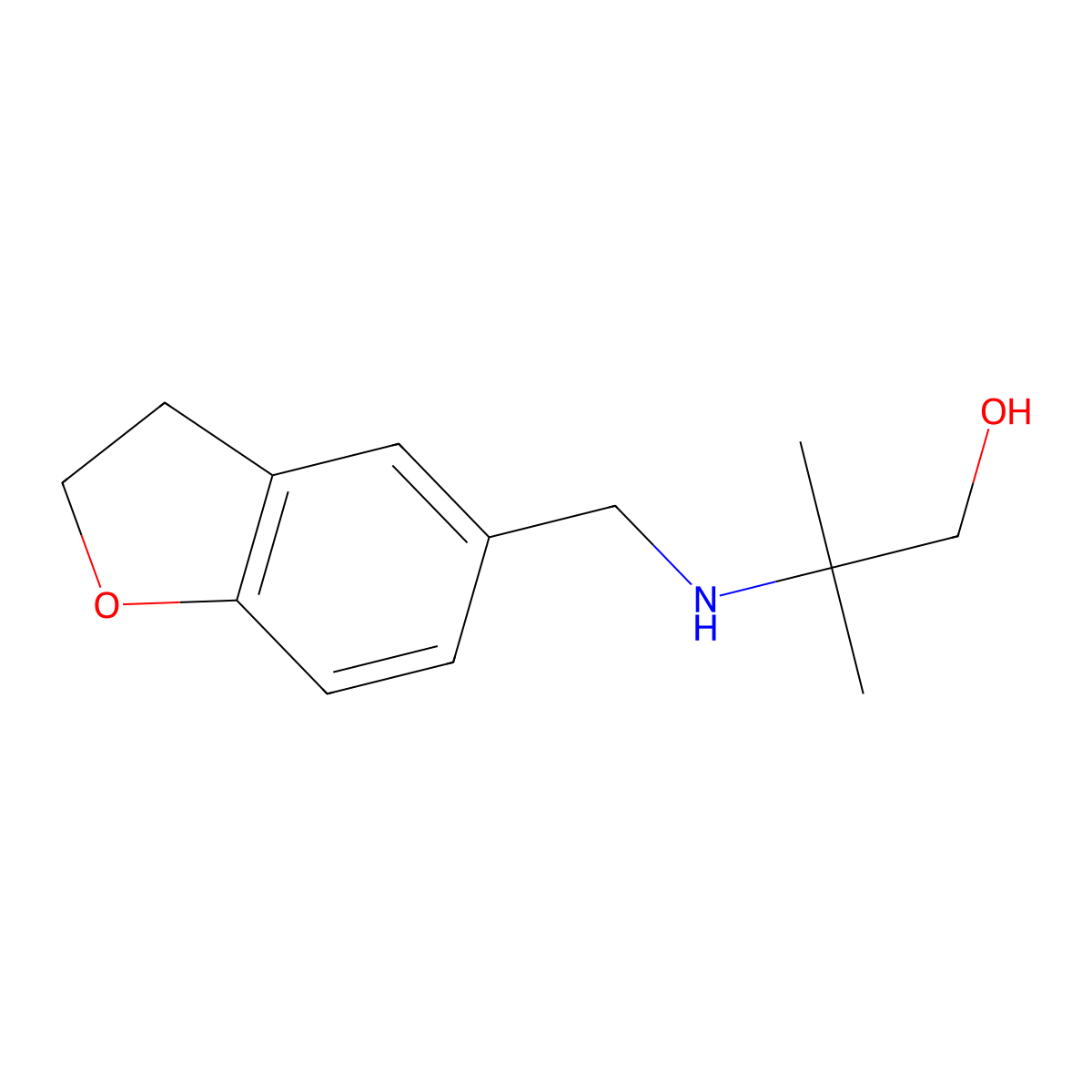 2-(((2,3-Dihydrobenzofuran-5-yl)methyl)amino)-2-methylpropan-1-ol molecular structure, CAS 1157336-68-9