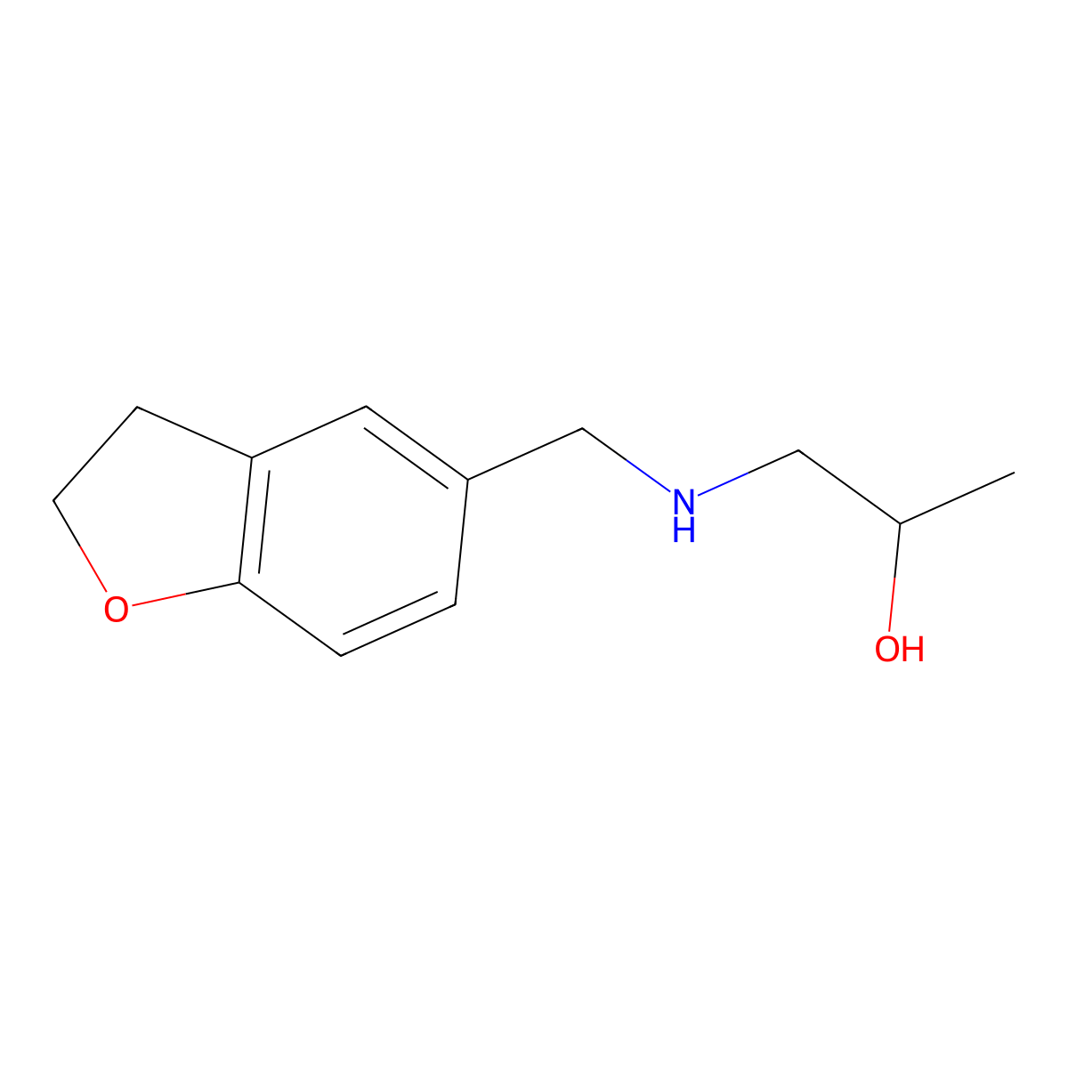 1-[(2,3-Dihydro-1-benzofuran-5-ylmethyl)amino]propan-2-ol molecular structure, CAS 1157337-29-5