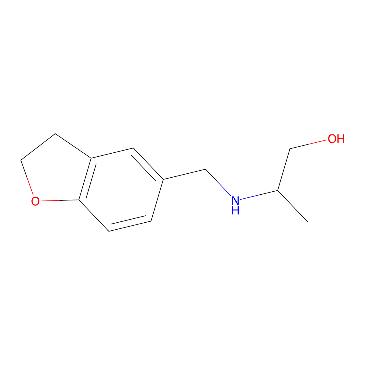 2-[(2,3-Dihydro-1-benzofuran-5-ylmethyl)amino]propan-1-ol molecular structure, CAS 1157337-37-5