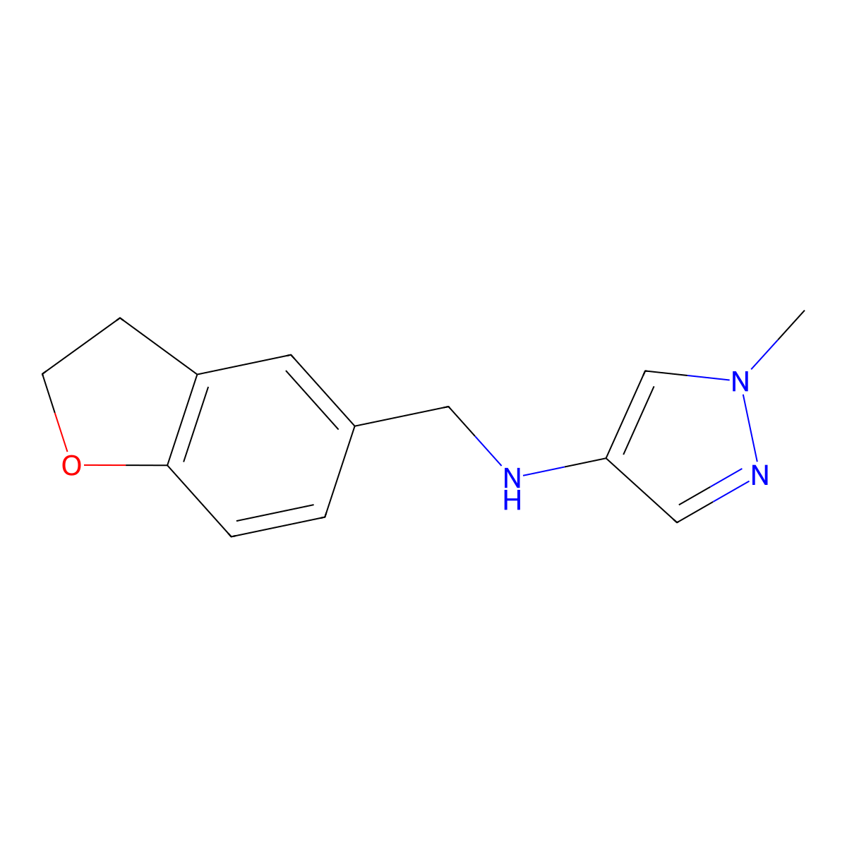 n-((2,3-Dihydrobenzofuran-5-yl)methyl)-1-methyl-1h-pyrazol-4-amine molecular structure, CAS 1157337-60-4