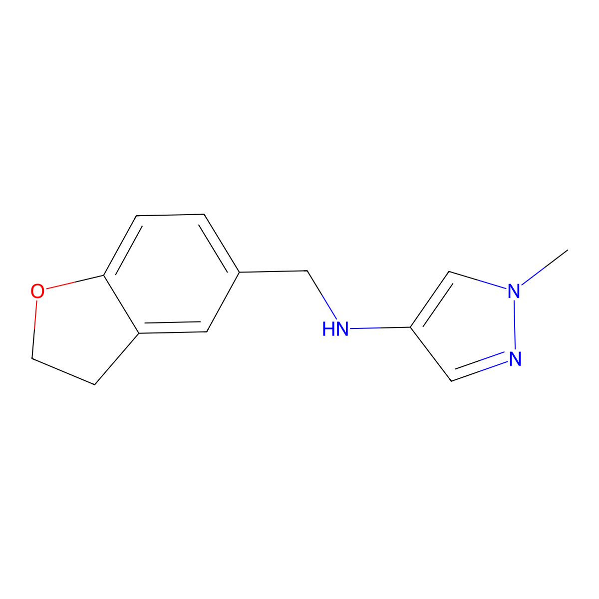n-((2,3-Dihydrobenzofuran-5-yl)methyl)-1-methyl-1h-pyrazol-4-amine molecular structure, CAS 1157337-60-4