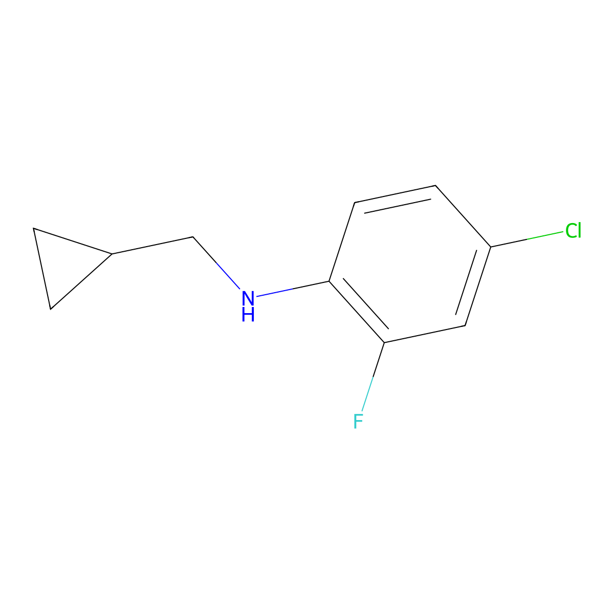 4-chloro-N-(cyclopropylmethyl)-2-fluoroaniline molecular structure, CAS 1157338-17-4