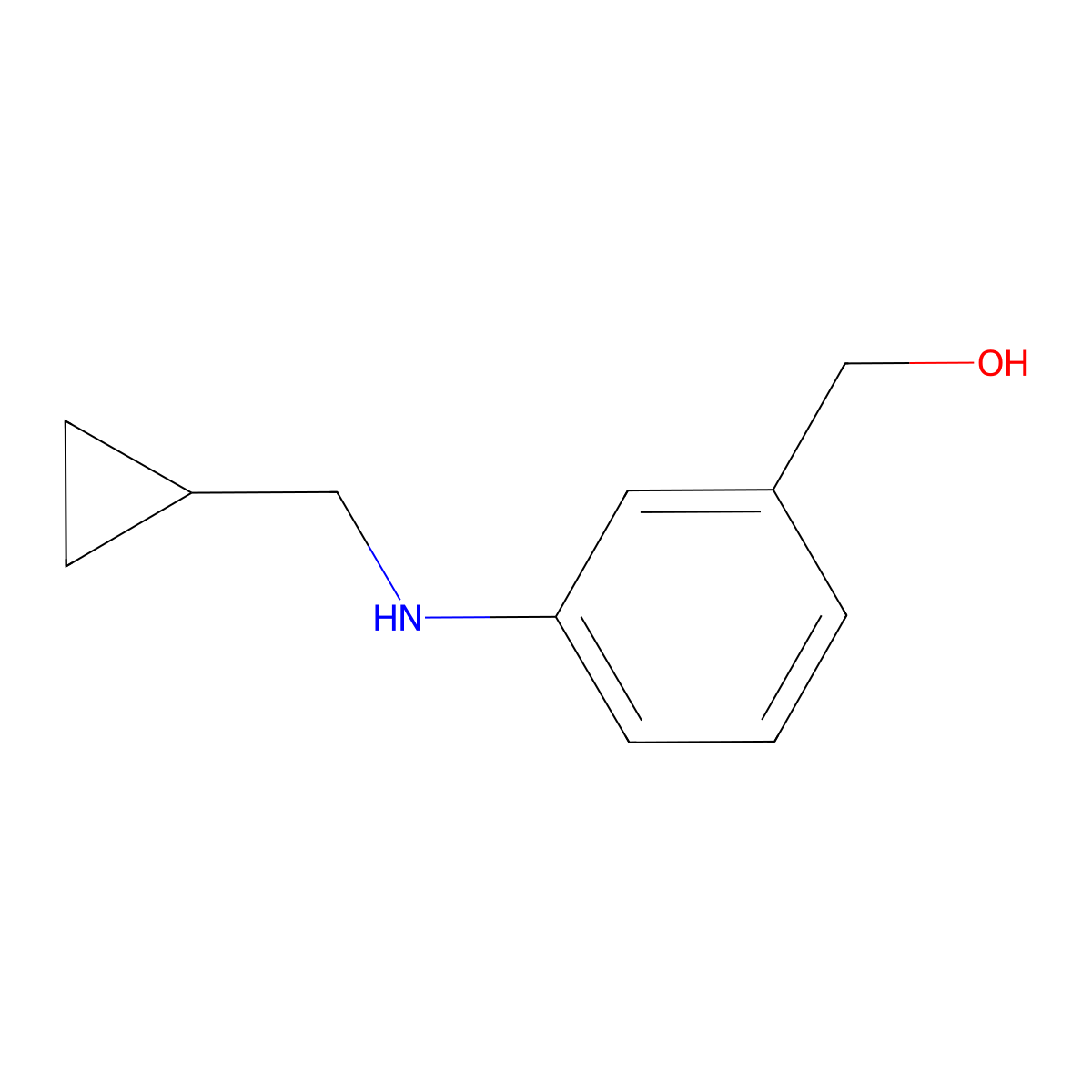 {3-[(Cyclopropylmethyl)amino]phenyl}methanol molecular structure, CAS 1157345-68-0