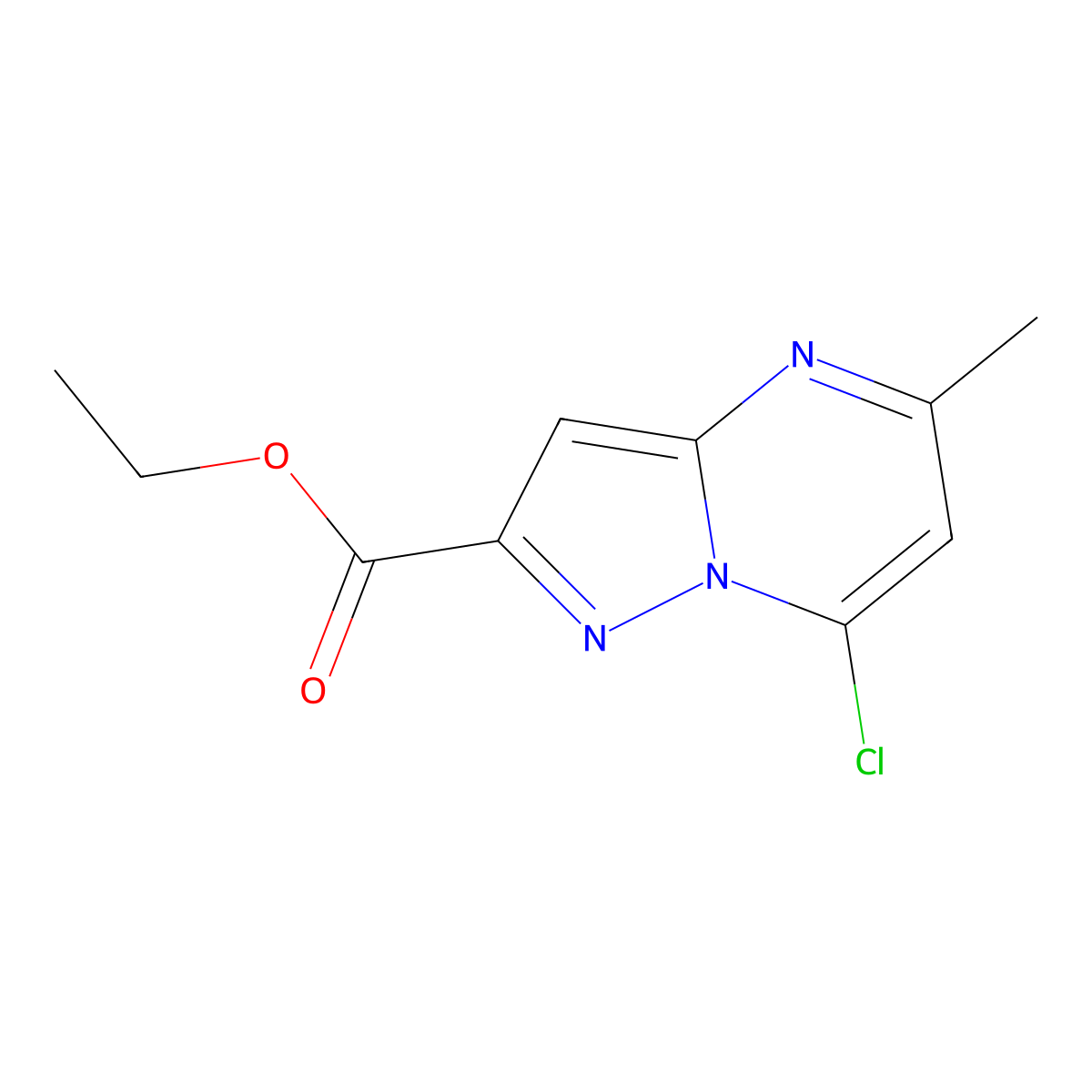 Ethyl 7-chloro-5-methylpyrazolo[1,5-A]pyrimidine-2-carboxylate molecular structure, CAS 115735-34-7