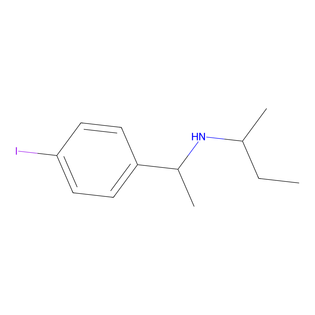 (Butan-2-yl)[1-(4-iodophenyl)ethyl]amine molecular structure, CAS 1157350-26-9