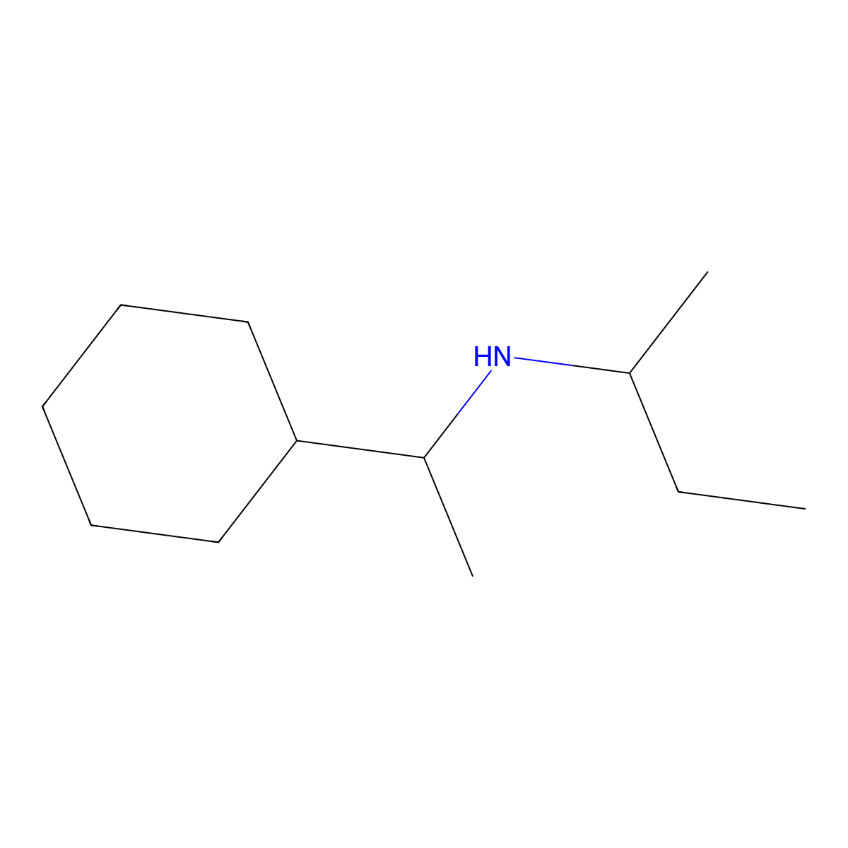 (Butan-2-yl)(1-cyclohexylethyl)amine molecular structure, CAS 1157351-00-2