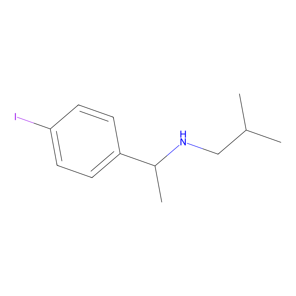 [1-(4-Iodophenyl)ethyl](2-methylpropyl)amine molecular structure, CAS 1157354-43-2