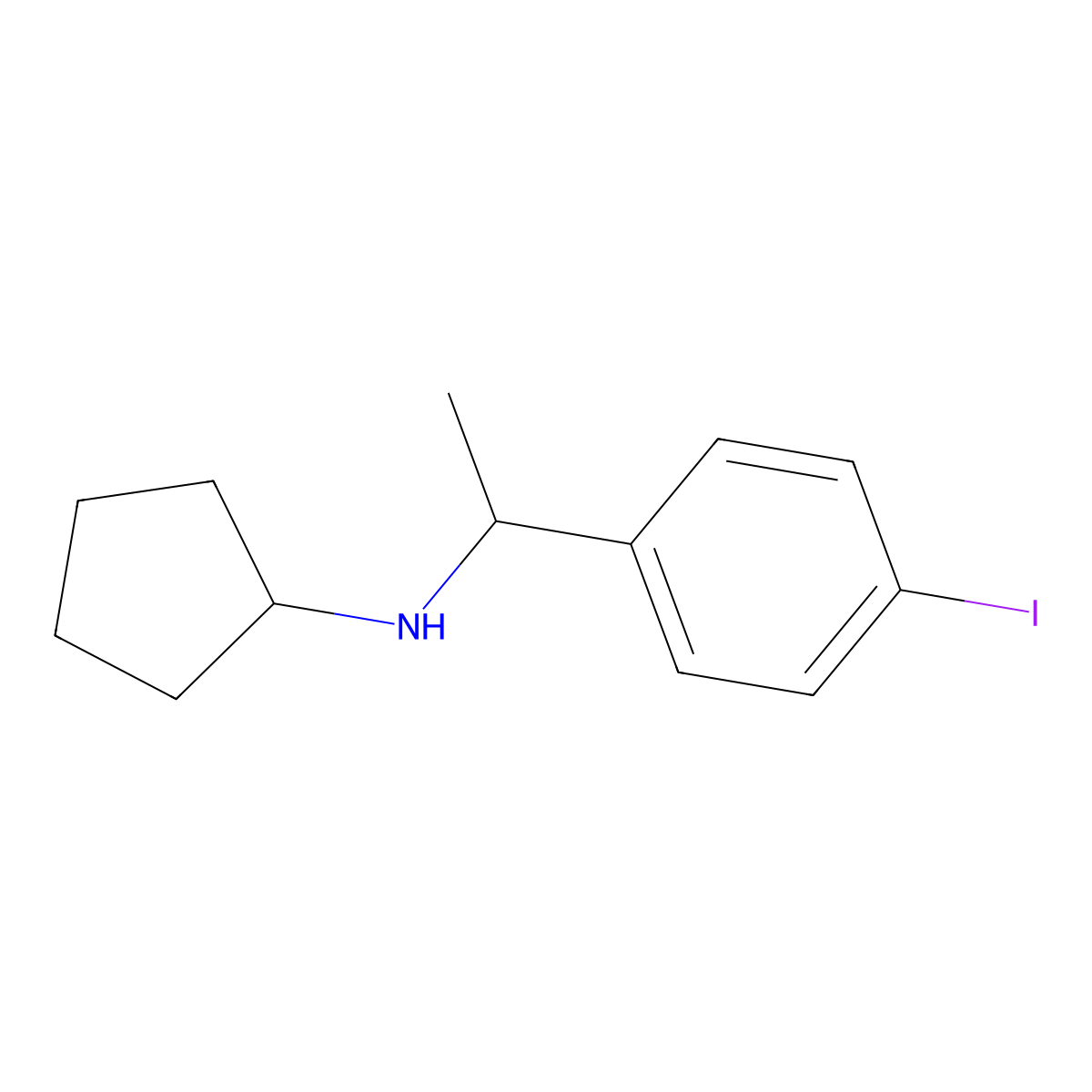 N-[1-(4-iodophenyl)ethyl]cyclopentanamine molecular structure, CAS 1157357-79-3