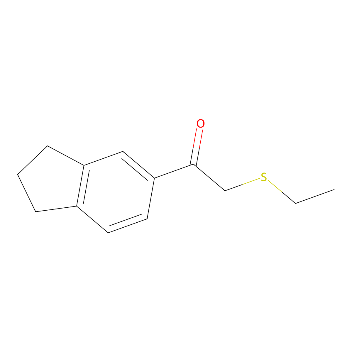 1-(2,3-Dihydro-1h-inden-5-yl)-2-(ethylthio)ethan-1-one molecular structure, CAS 1157360-44-5