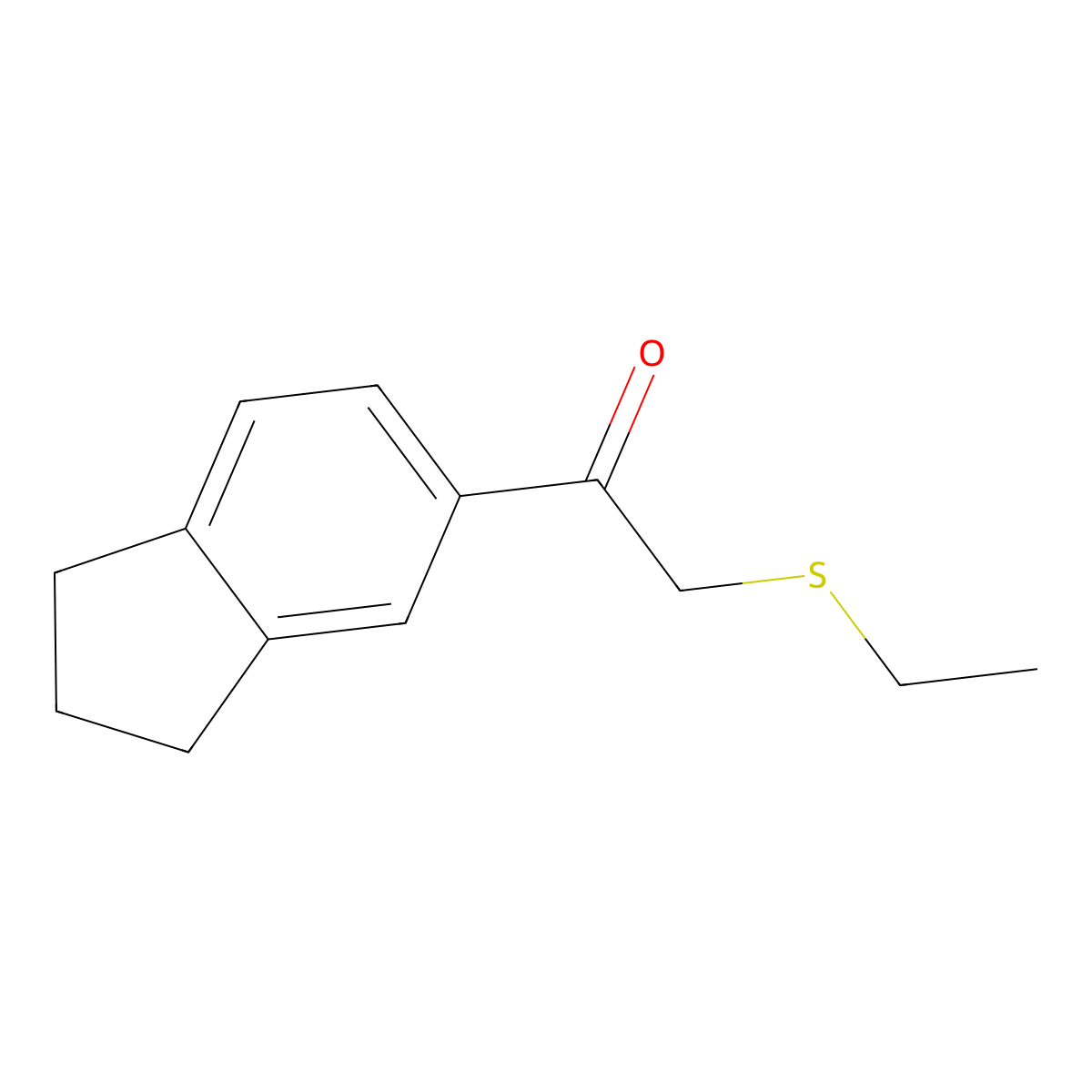 1-(2,3-Dihydro-1h-inden-5-yl)-2-(ethylthio)ethan-1-one molecular structure, CAS 1157360-44-5
