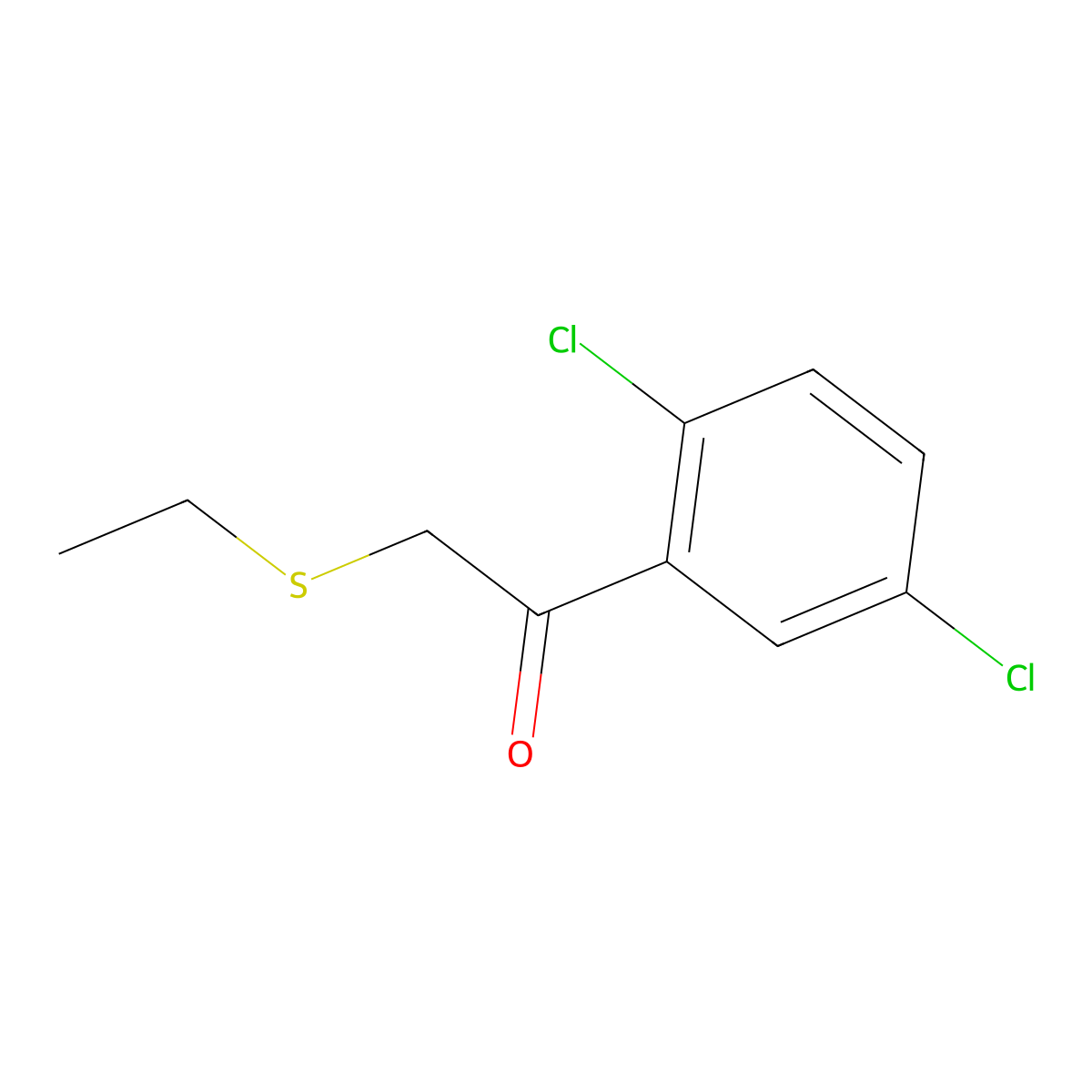 1-(2,5-Dichlorophenyl)-2-(ethylthio)ethan-1-one molecular structure, CAS 1157360-75-2