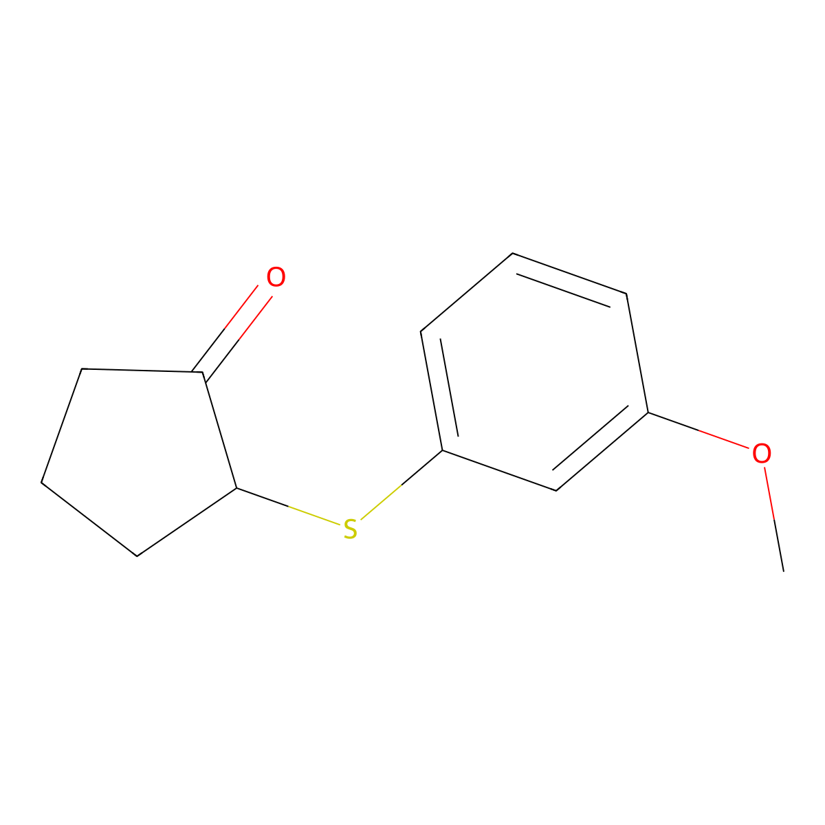 2-[(3-Methoxyphenyl)sulfanyl]cyclopentan-1-one molecular structure, CAS 1157361-73-3