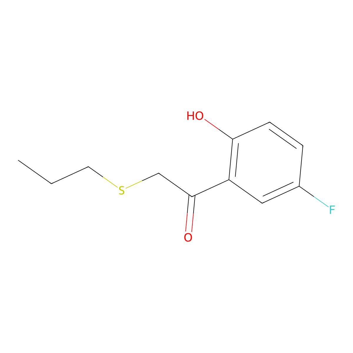 1-(5-Fluoro-2-hydroxyphenyl)-2-(propylthio)ethan-1-one molecular structure, CAS 1157362-62-3