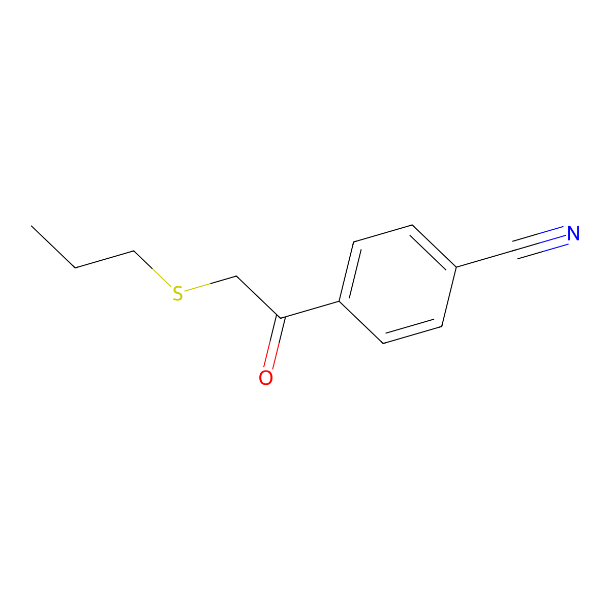 4-(2-(Propylthio)acetyl)benzonitrile molecular structure, CAS 1157363-42-2