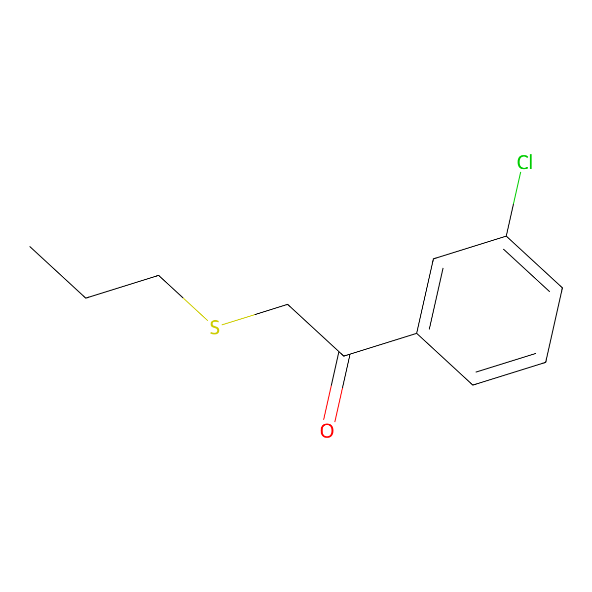 1-(3-Chlorophenyl)-2-(propylthio)ethan-1-one molecular structure, CAS 1157363-75-1