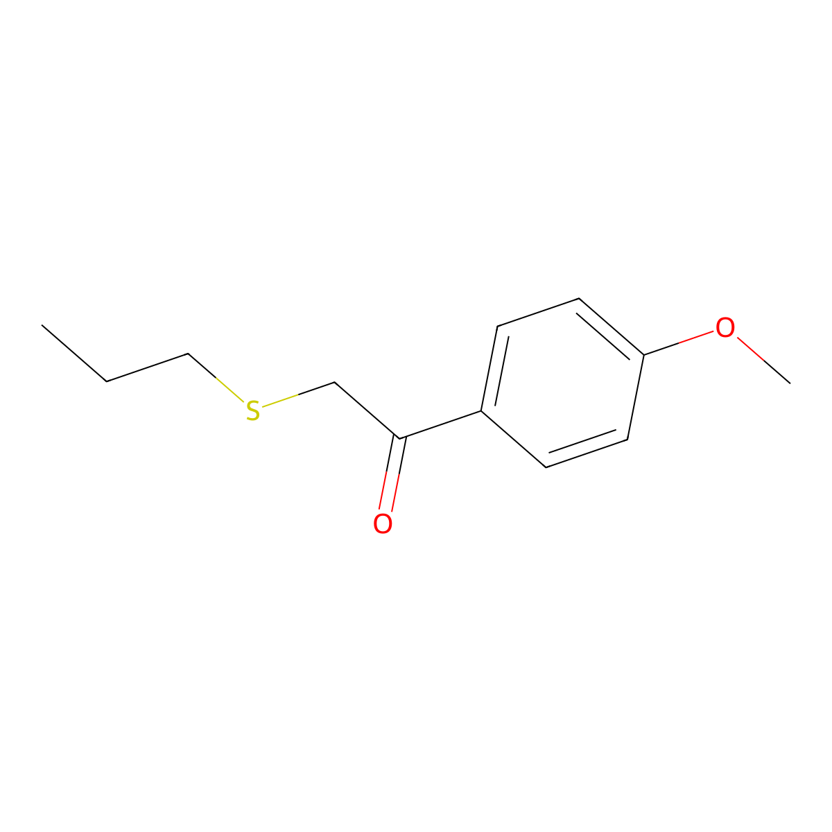 1-(4-Methoxyphenyl)-2-(propylthio)ethan-1-one molecular structure, CAS 1157363-86-4