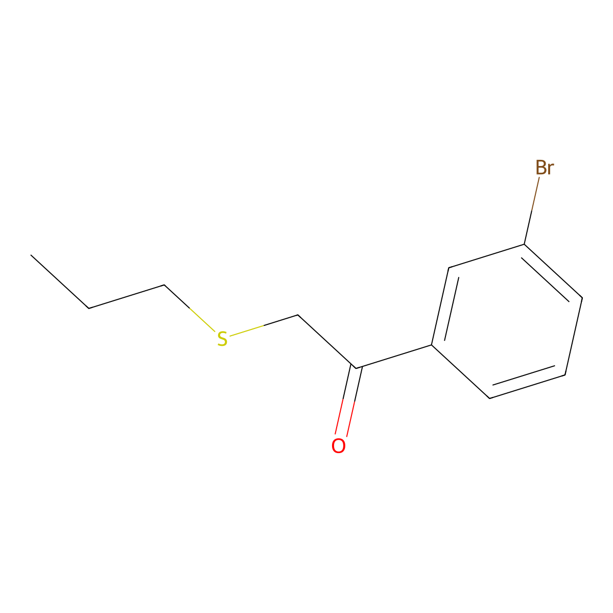 1-(3-Bromophenyl)-2-(propylsulfanyl)ethan-1-one molecular structure, CAS 1157363-95-5