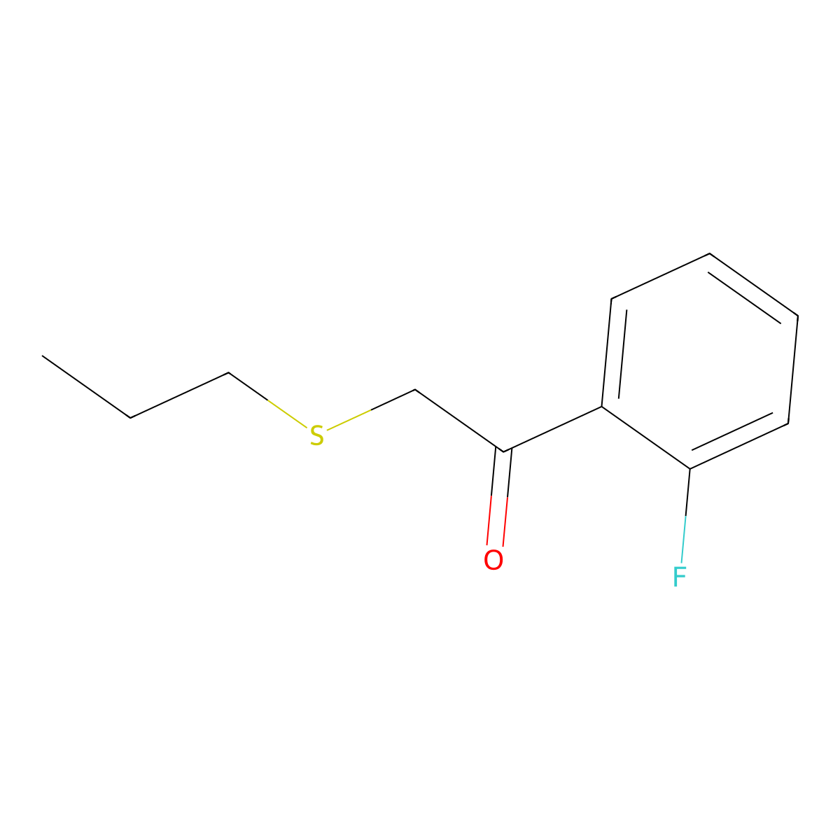 1-(2-Fluorophenyl)-2-(propylthio)ethan-1-one molecular structure, CAS 1157364-02-7